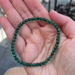 Green Beaded Stretch Bracelet - Handcrafted Women’s Bracelet